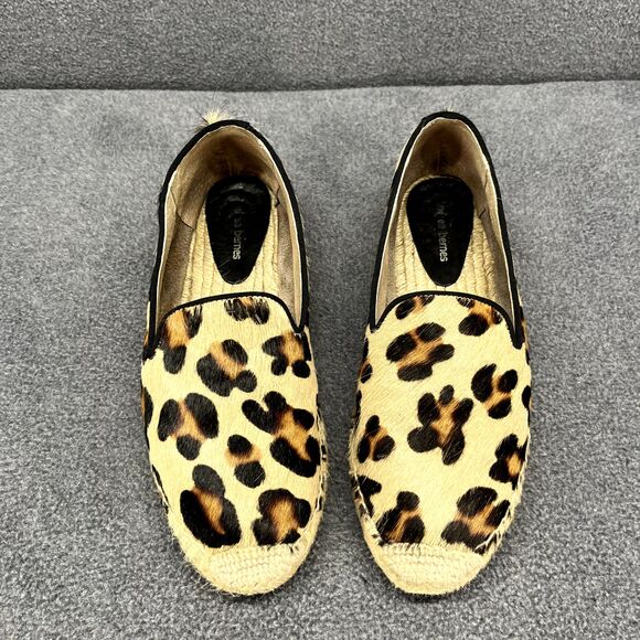 Andrea Barnes Espadrilles Flat Womens US 8.5 EU 39 Leopard Animal Print Shoes - Picture 5 of 12